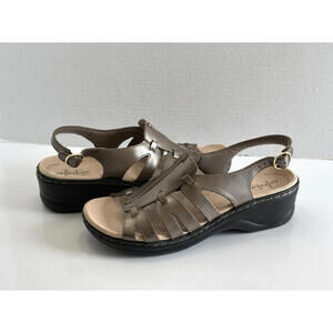 Clarks Lexi Marigold Sandals Women's Bronze Metallic Leather Slingback Size 9N